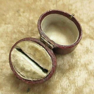 Tiny Antique Georgian Red Leather Ring Box