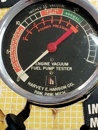 Vintage Harvey E.  Hanson Engine Vacuum and Fuel Pump Tester Model 2 w/ Box 3