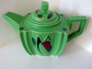 Real Art Deco Vintage Teapot Tea Pot Made In Japan (style Of Susie Cooper)