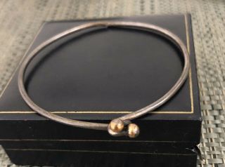Vintage Tiffany & Co 14k Gold & Sterling Silver Bangle Bracelet For Repair