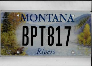 Montana License Plate " Bpt 817 " Rivers