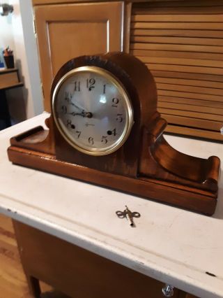 Vintage Antique Sessions Mantle Clock With Key