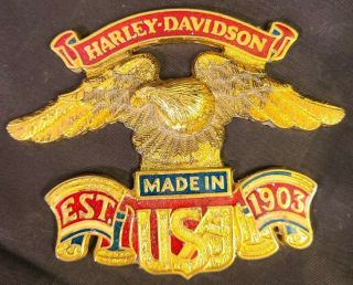 Harley Davidson Motorcycles Made In Usa 1903 Metal Eagle Sign Emblem K52