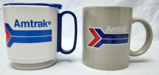 Amtrak Railroad Dining China Coffee Mug Set Of 2 Ski