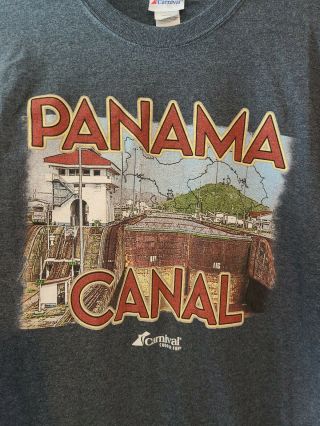 Carnival Cruise Line Panama Canal Graphic Gray T - Shirt Men 