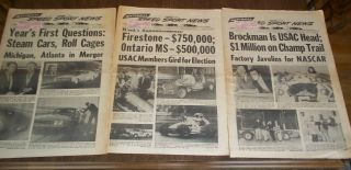 Jan 1969 National Speed Sport News Vol 37 No 1,  2 & 3 Aj Foyt Nascar Indy Usac