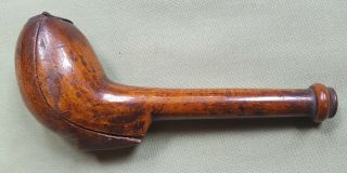 Fine 18th Century Treen Clay Pipe Case Holder,  Hinged Cover