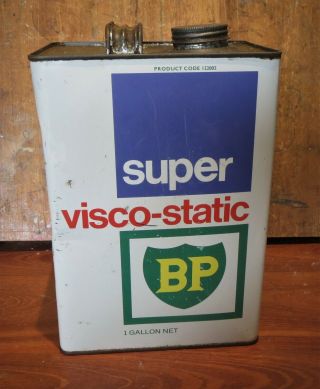 Vintage Bp Visco - Static 1 Gallon Antique Old Oil Can