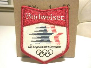 Vintage Budweiser 1984 L.  A.  Olympics Sew On Patch 3 Inches Wide X 3 1/2 Inches T