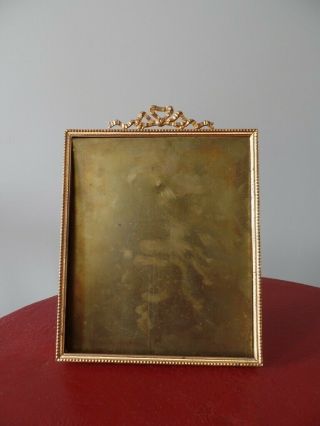 Ancien Cadre Photo NŒud En Bronze Sans Verre Antique Bronze Frame Knots