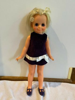 Vintage Velvet Doll By Ideal With Clothes & Shoes Hair That Grows 1970