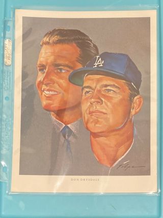 Don Drysdale 1964 Union Oil Los Angeles Dodgers Volpe Portraits Hof See Item Pic