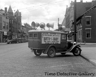 Vintage Truck On Main St. ,  Circleville,  Ohio - 1938 - Historic Photo Print