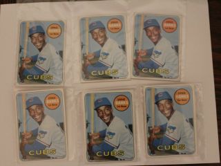 1969 Topps Ernie Banks Chicago Cubs 20 Baseball Card Six Cards