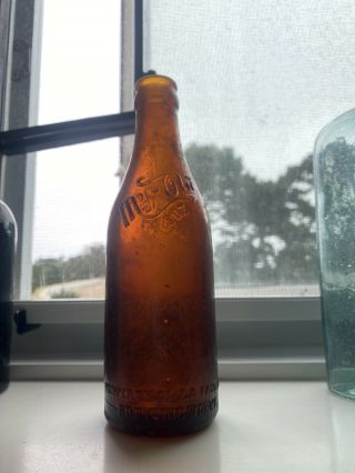 Antique Amber Coca Cola Copycat My - Ola Soda Bottle Lafayette Georgia Ga 7 Oz