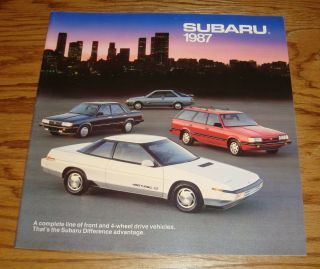 1987 Subaru Full Line Deluxe Sales Brochure 87 Brat Xt Coupe Sedan