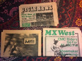 3 Vintage Motorcycle Newspapers 1977 - 78 Mx West / Sacramento / Cycle News Ahrma
