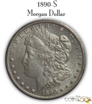 1890 - S Morgan Silver Dollar,  Old Antique Us Coin,  Au/bu/unc/ms Slider
