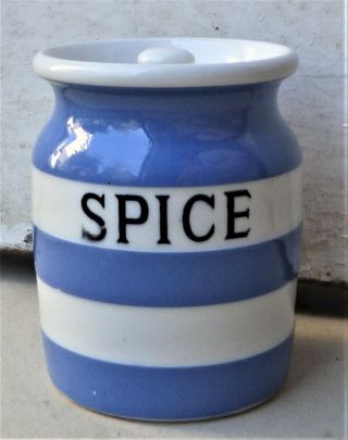 Tg Green Cornishware Spice Storage Jar Pot Vintage Antique