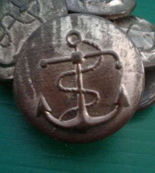 Vintage Old Nautical Brass Anchor & Rope Buttons Coat Set Of 8