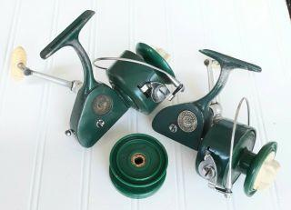 Two (2) Vintage Penn Spinfisher 710 " Greenie " Spinning Reels Plus Extra Spool