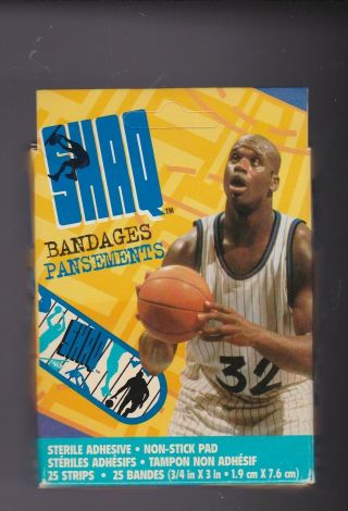 Vintage Shaq Shaquille O Neal Nba Basketball Band Aid Bandages Mib