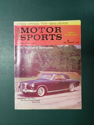 Today’s Motor Sports February 1962 Studebaker Grand Turismo Hawk,  Usac Big Cars