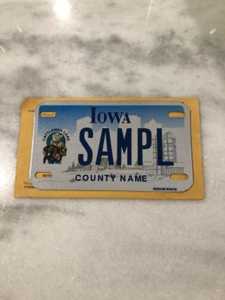 Iowa Motorcycle Cattlemen Care Sample License Plate