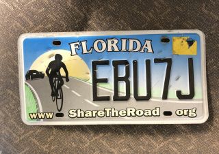 Florida License Plate Bicycle Bike Share The Road Trek Diamondback Fuji Shimano