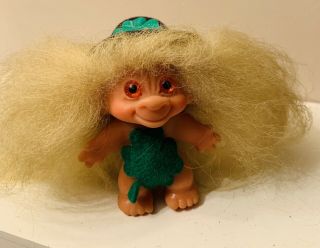 Vintage 1964 Dam Things C64 Troll Doll In St Patrick’s Day Outfit