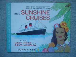 Cunard Line - Rms Mauretania - Sunshine Cruises - Brochure - 1960