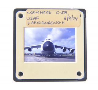 35mm Slide Aircraft 1974 Lockheed C - 5a Galaxy Us Air Force At Farnborough A59