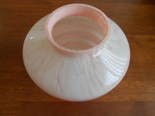 Art Deco Stepped Beehive Pink Mottled Glass Lamp or Ceiling Shade C1930s 3