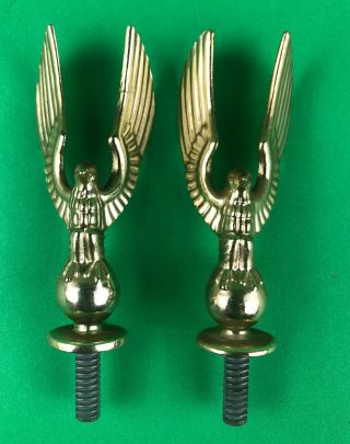 2 Vintage Brass Gold Tone Cast Metal Majestic Eagle Trophy Topper Accent 3 " H