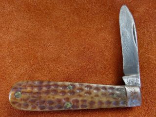 Vintage Antique Folding Pocket Knife Case Xx Jack Bone 1920 - 1940 Edc