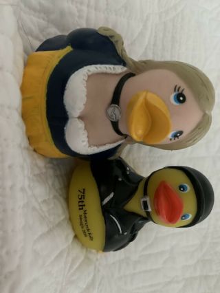 75th Sturgis 2015 Biker Duck Motorcycle Rally Rubber Duckie And Hot Blond Chick
