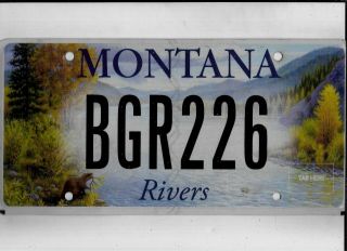 Montana License Plate " Bgr 226 " Clark Fork Rivers