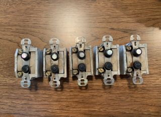 For Andy 5 Antique Perkins Mother Of Pearl Push Button Light Switches/plates