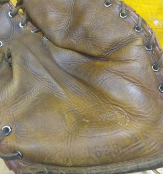 Vintage J.  C.  Higgins 1628 Baseball Glove RH 3 - Finger Mitt Professional Trapper 3