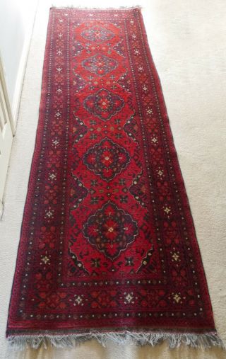 Vintage Middle Eastern Hand Made Wool Hall Runner Kilim Rug Carpet 9 