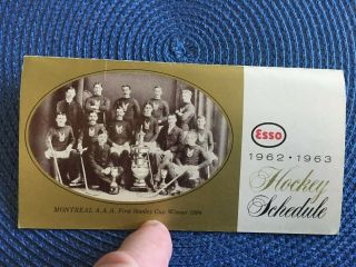 1962 - 63 Esso Nhl League Schedule Unmarked 2
