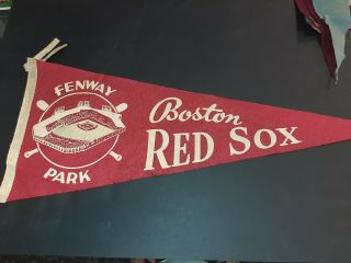 Vintage Boston Red Sox Fenway Park Baseball Felt Pennant Massachusetts