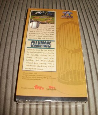 NIP Champions AZ Diamondbacks VHS Commemorative of 2001 World Series Season 2