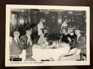 Vintage Photo - On Board Rms Queen Mary Cunard Line - Dining Room.