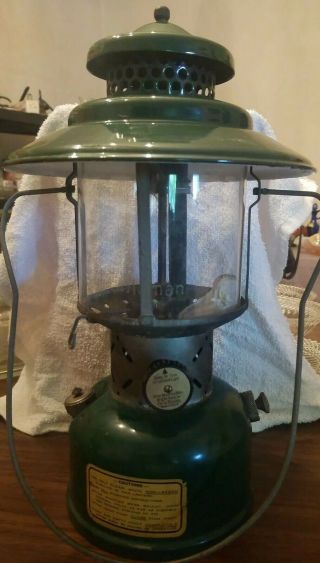 Vintage Coleman 228c Lantern Green.  Camping Outdoor Double Mantle