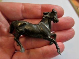 Antique,  Vintage Cast Bronze Miniature Sculpture Of A Horse -