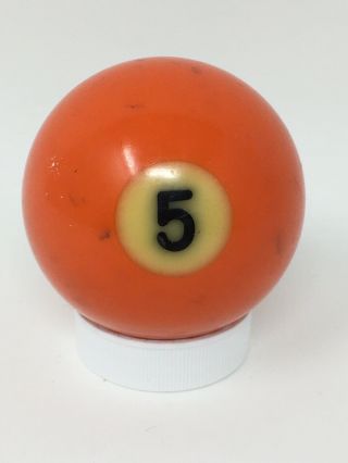 Vintage Bakelite Snooker Billiard Pool Ball 5 Orange Solid Replacement 53.  4mm