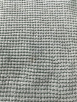 Vintage Curity Waffle Thermal Weave Baby Receiving Blanket Usa Made Green
