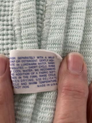 Vintage Curity Waffle Thermal Weave Baby Receiving Blanket USA Made green 3