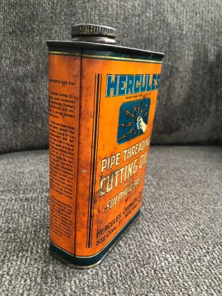 Vintage Hercules Pipe Threading Cutting Oil Can York NY USA Mechanic Plumber 2